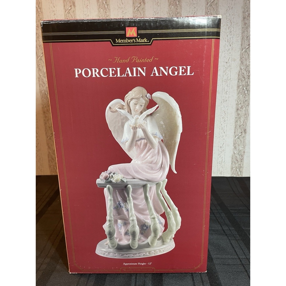 MEMBERS MARK 12" Porcelain Angel Plus Original Box & Styrofoam